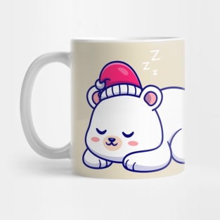 Cute Polar Bear Sleeping Cartoon Mug